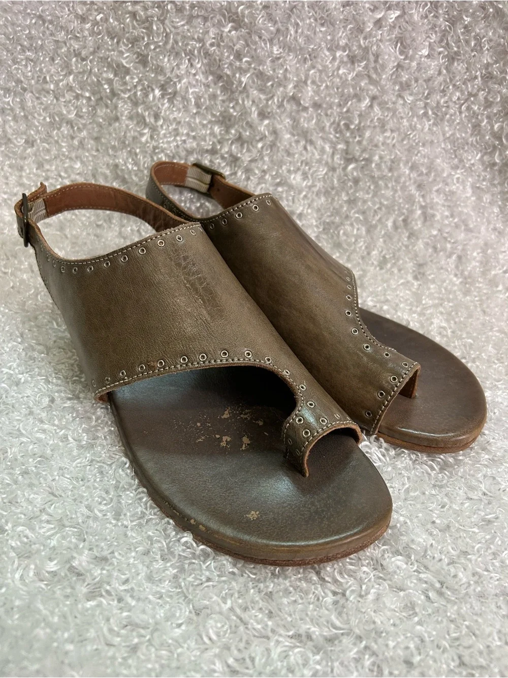 Bed Stu Rustic Taupe Studded Detail Sandals